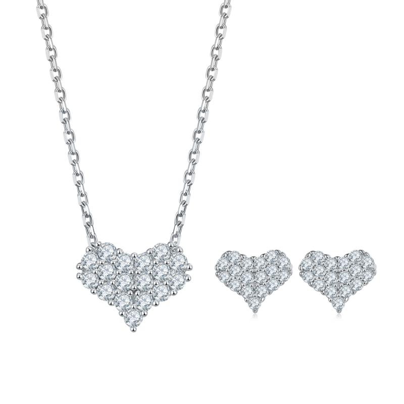 一见倾心MoissanitePendantStud EarringBracelet套装